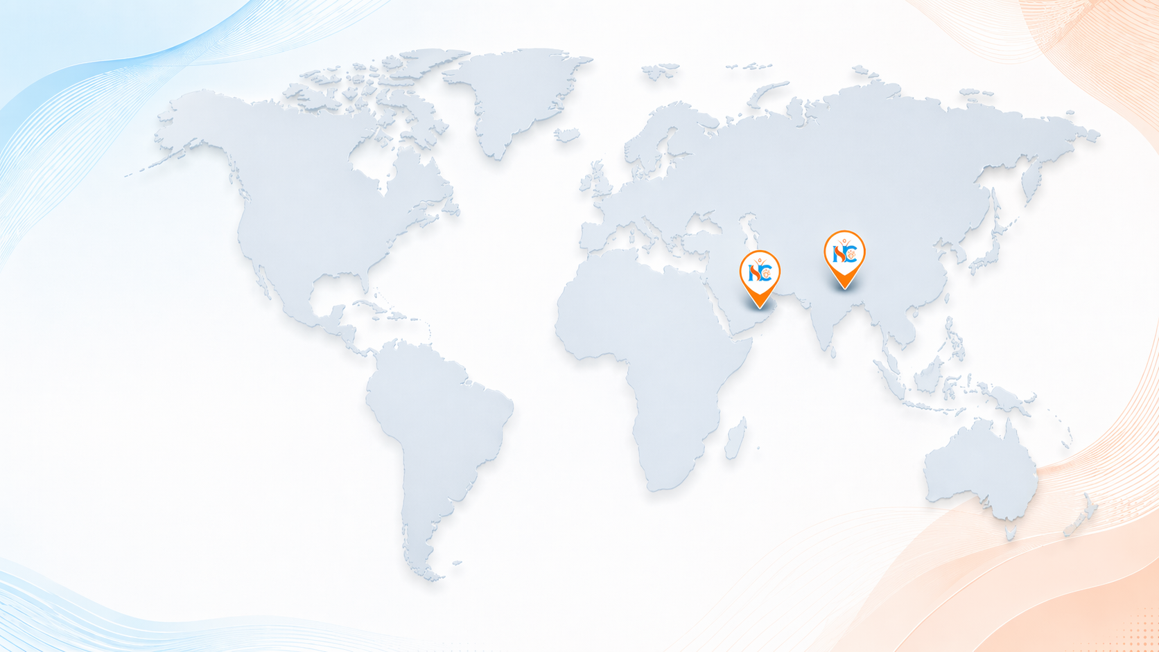 World map showing Hopes Safety Consultancy presence in UAE and Pakistan